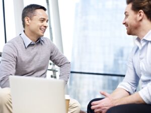 Two man having a conversation