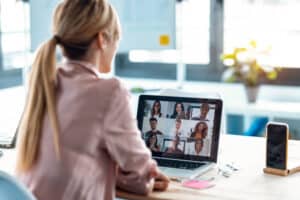 Women having a remote meeting 