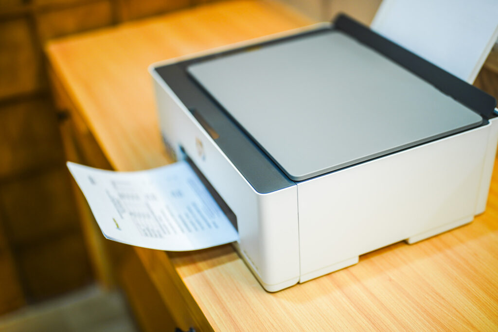 Office printer with paper tray