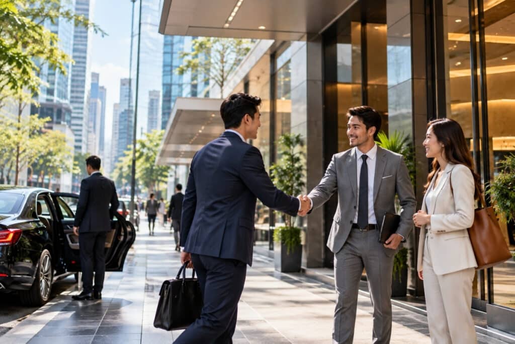 Business professionals meeting in Makati business district